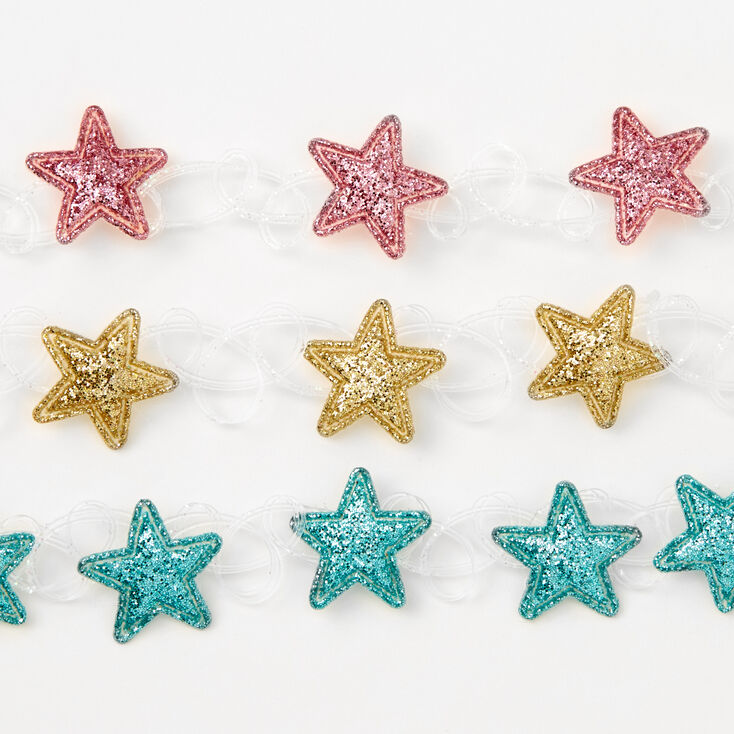 Glitter Stars Tattoo Choker Necklaces - 3 Pack,