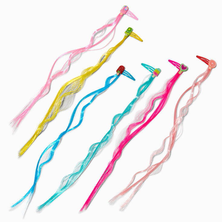 Claire&#39;s Club Ice Pop Icon Faux Hair Snap Hair Clips - 6 Pack,