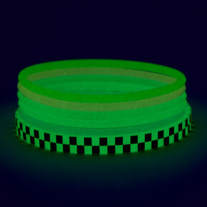 Glow In The Dark Checkered Jelly Bracelets &#40;6 Pack&#41;,