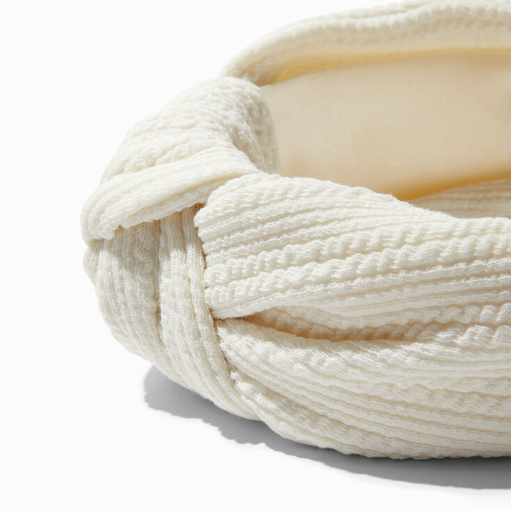 Ivory Crinkle Knotted Headband,