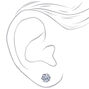 Sterling Silver Cubic Zirconia 8MM Round Stud Earrings,