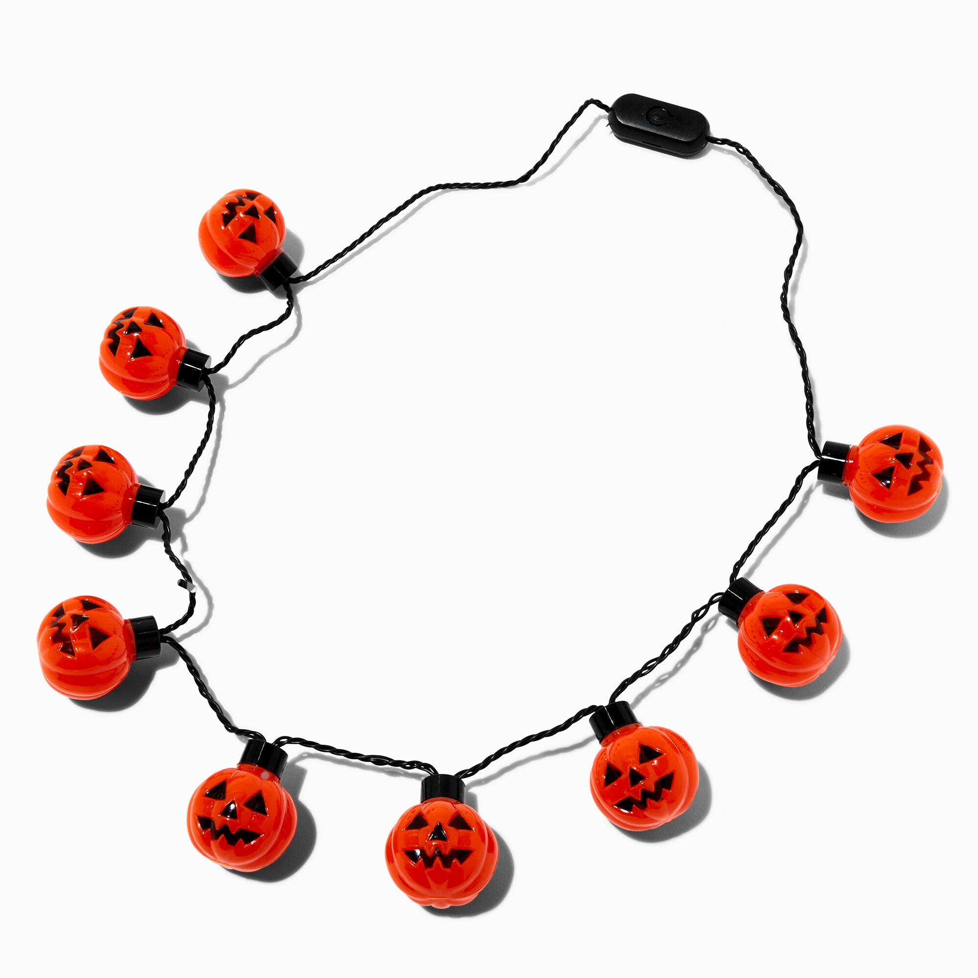 Halloween Jack-O'-Lantern Light-Up Necklace,