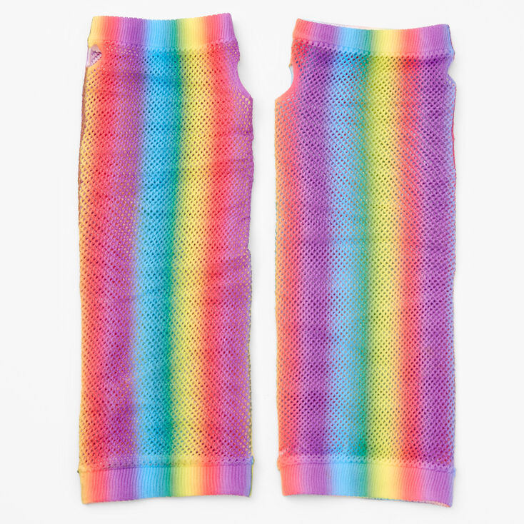 Gants en r&eacute;sille arc-en-ciel,