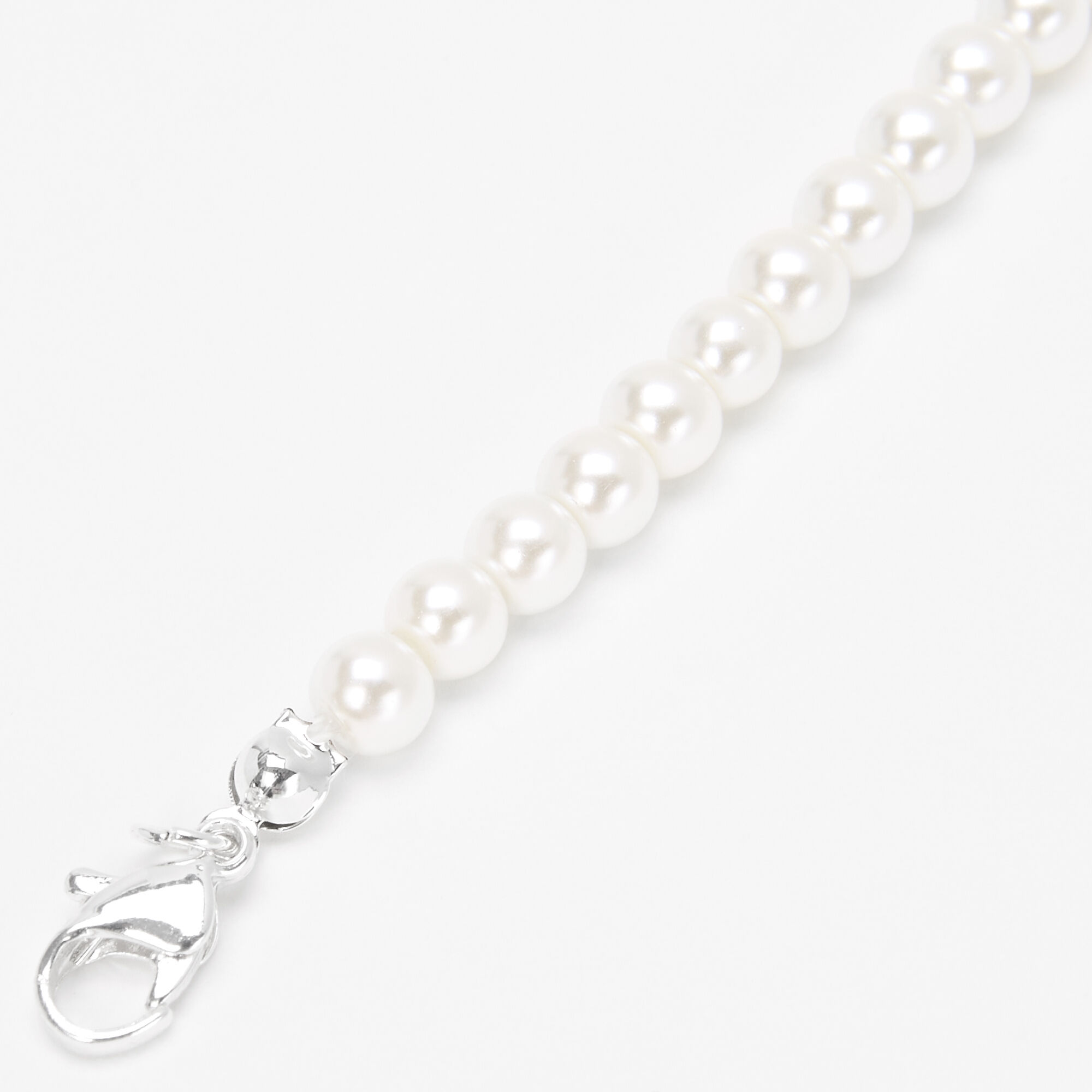Silver Pearl Face Mask Chain Lanyard,