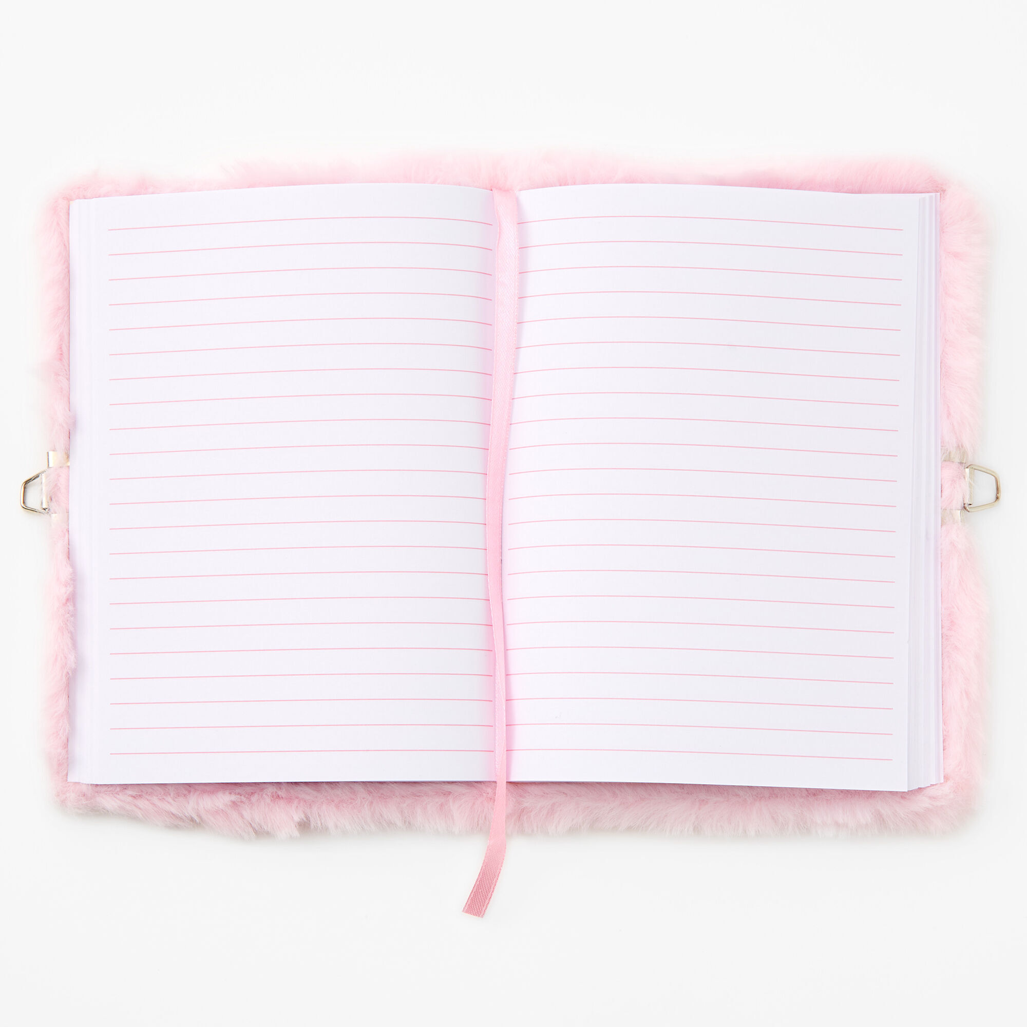 Journal intime à cadenas en peluche licorne rose glacé,