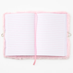 Icy Pink Unicorn Plush Lock Diary,