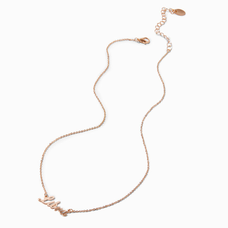 Gold-tone Script Zodiac Pendant Necklace - Libra,