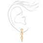 Gold Triple Heart Front and Back Chain Drop Earrings,