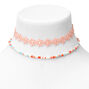 Pink Daisy Crochet &amp; Seed Bead Choker Necklaces &#40;2 Pack&#41;,