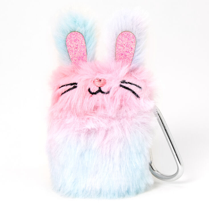 Furry Rainbow Bunny Earbud Case Cover - Compatible with Apple AirPods&reg;,
