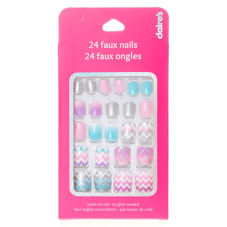 Ombre Chevron False Nails Claire S Us