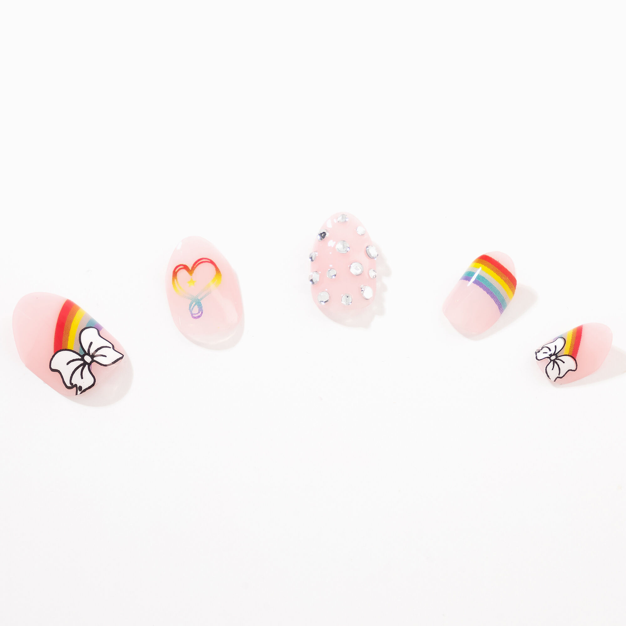 Faux ongles autocollants stiletto arc-en-ciel JoJo Siwa™,