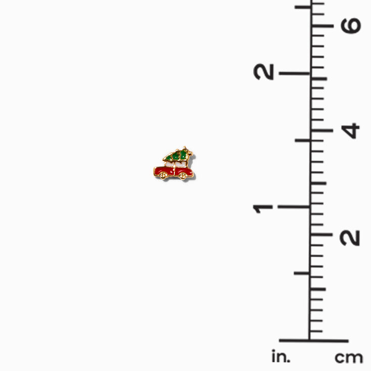 18K Gold Plated Christmas Tree Truck Stud Earrings,