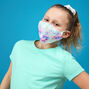 3 Pack Cotton Purple and Aqua Tie Dye Face Masks - Child Medium/Large,
