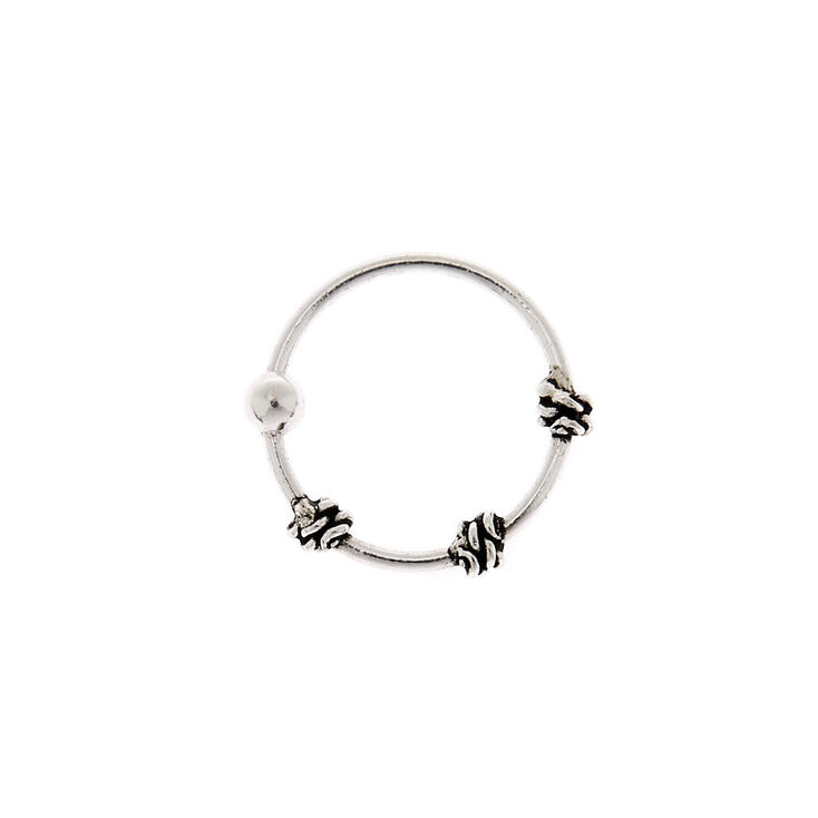 Sterling Silver 22G Bali Twist Nose Ring,