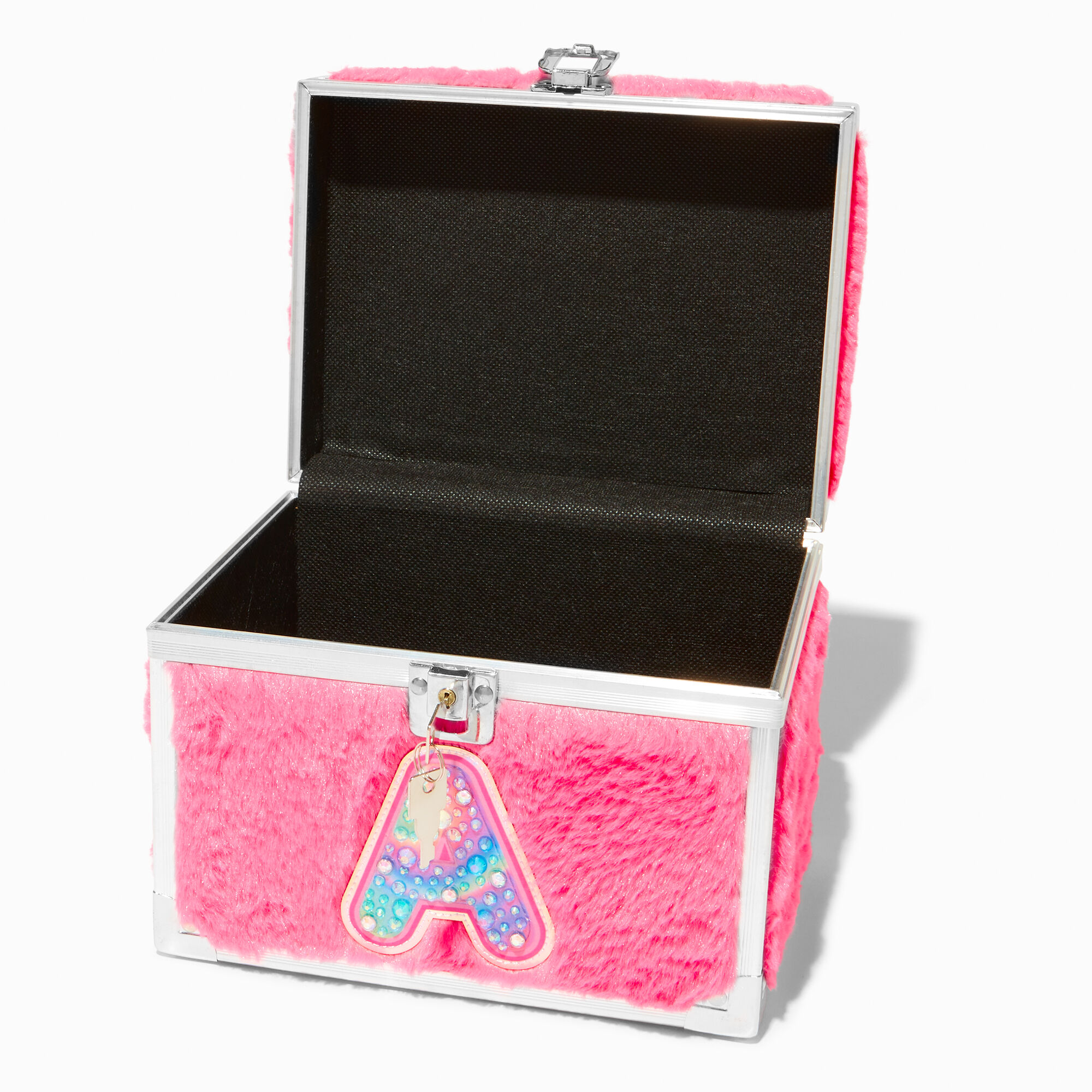 Bejeweled Initial Fuzzy Lock Box - A,