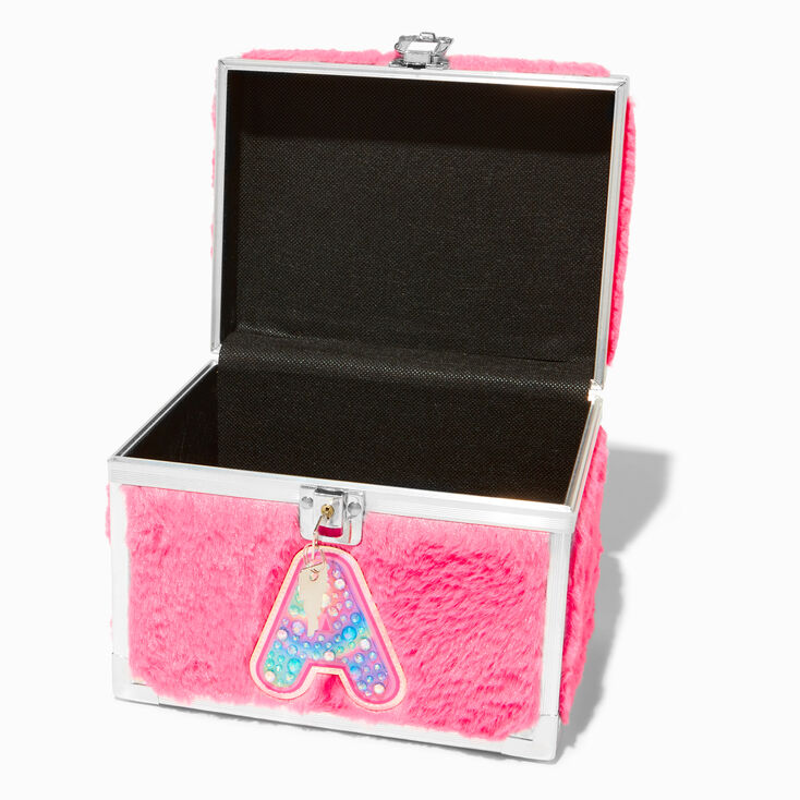 Bejeweled Initial Fuzzy Lock Box - A,
