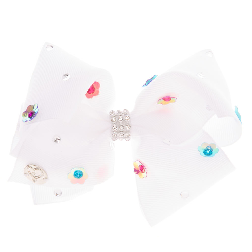 JoJo Siwa™ Mini Flower Power Signature Hair Bow - White,