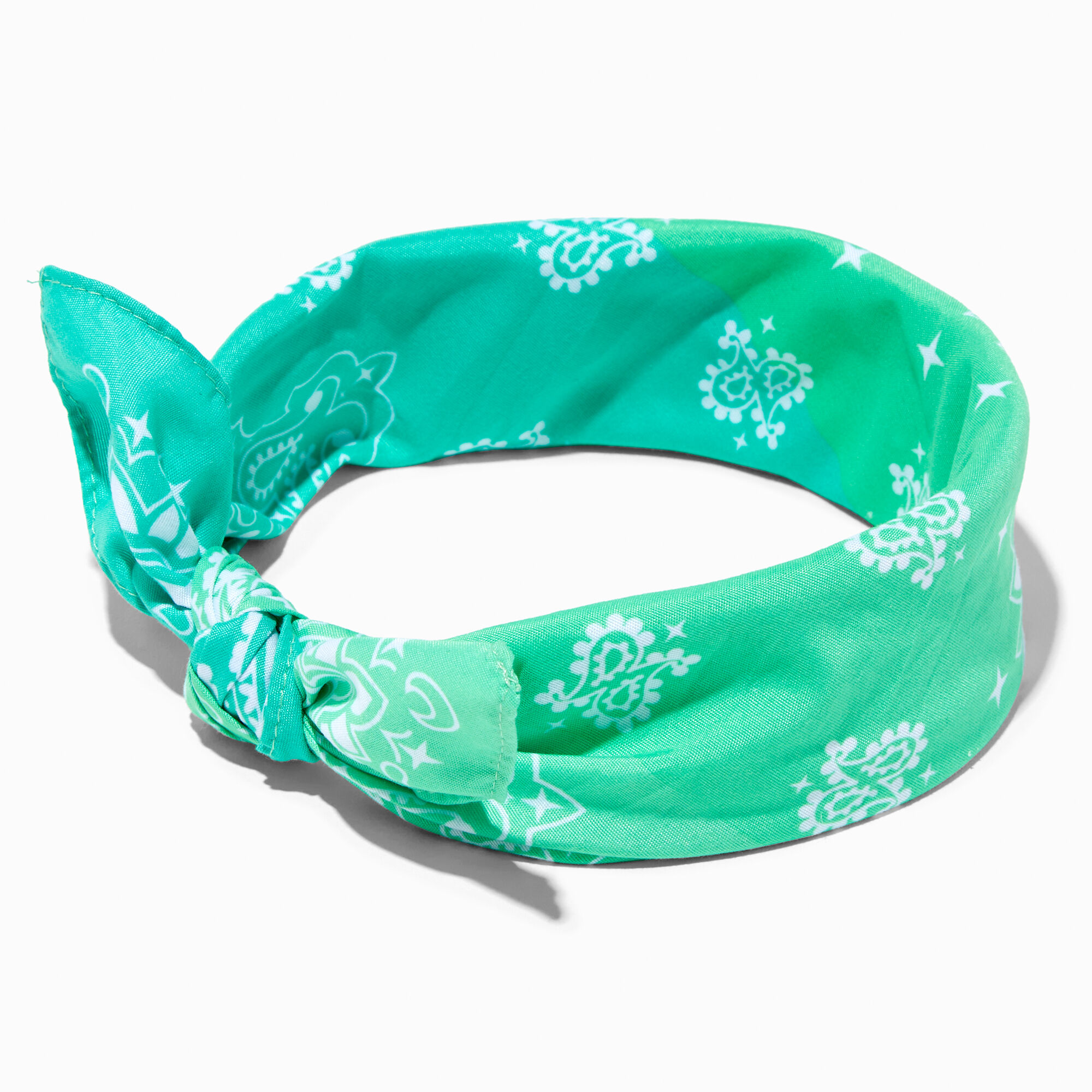 View Claires Ombre Paisley Bandana Headwrap Green information
