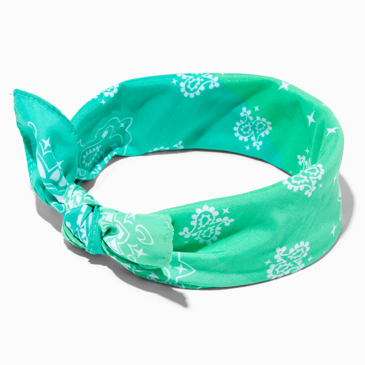 Green Ombre Paisley Bandana Headwrap,