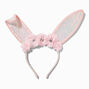 Pink Floral &amp; Sequin Bunny Ears Headband,