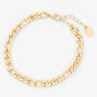 Gold-tone Figaro Link Chain Bracelet,