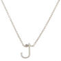 Silver Stone Initial Pendant Necklace - J,