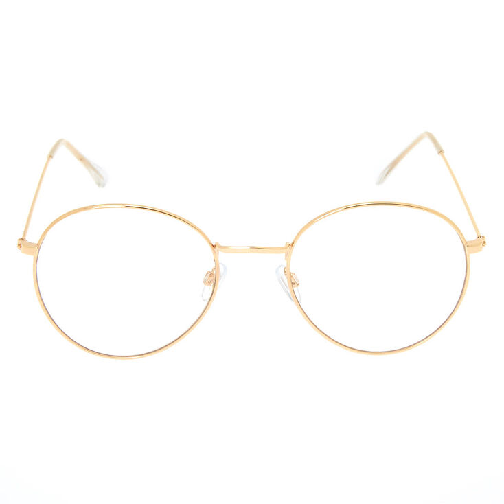 Round Clear Lens Frames - Gold,