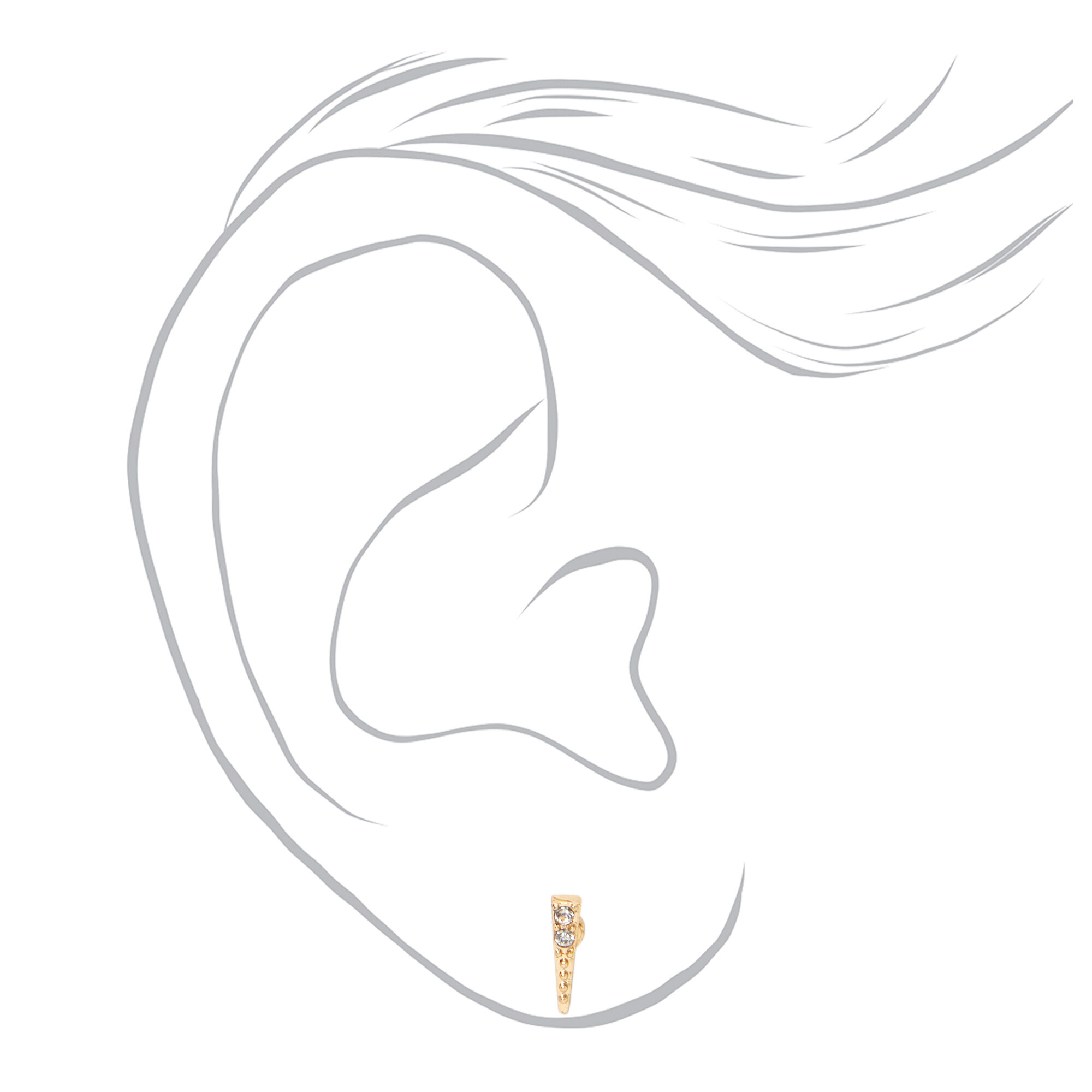 Gold Angel & Skulls Stud Earring Stackables Set (3 Pack),
