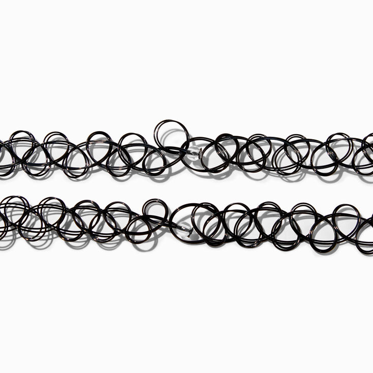 Best Friends Checkered Mushroom Tattoo Choker Necklaces - 2 Pack,