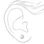 Sterling Silver Pearl Moon Stud Earrings,