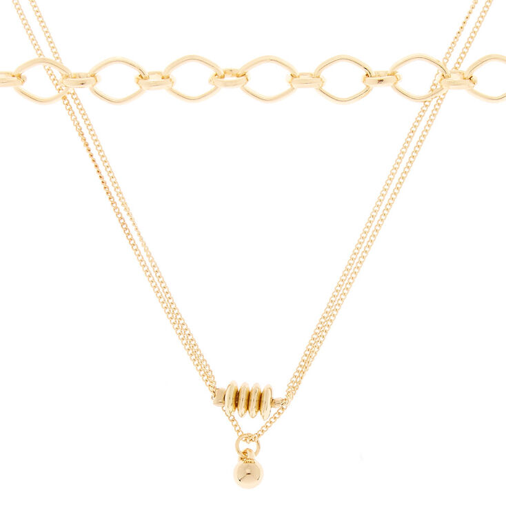 Gold Chain Link Choker Necklaces - 3 Pack,