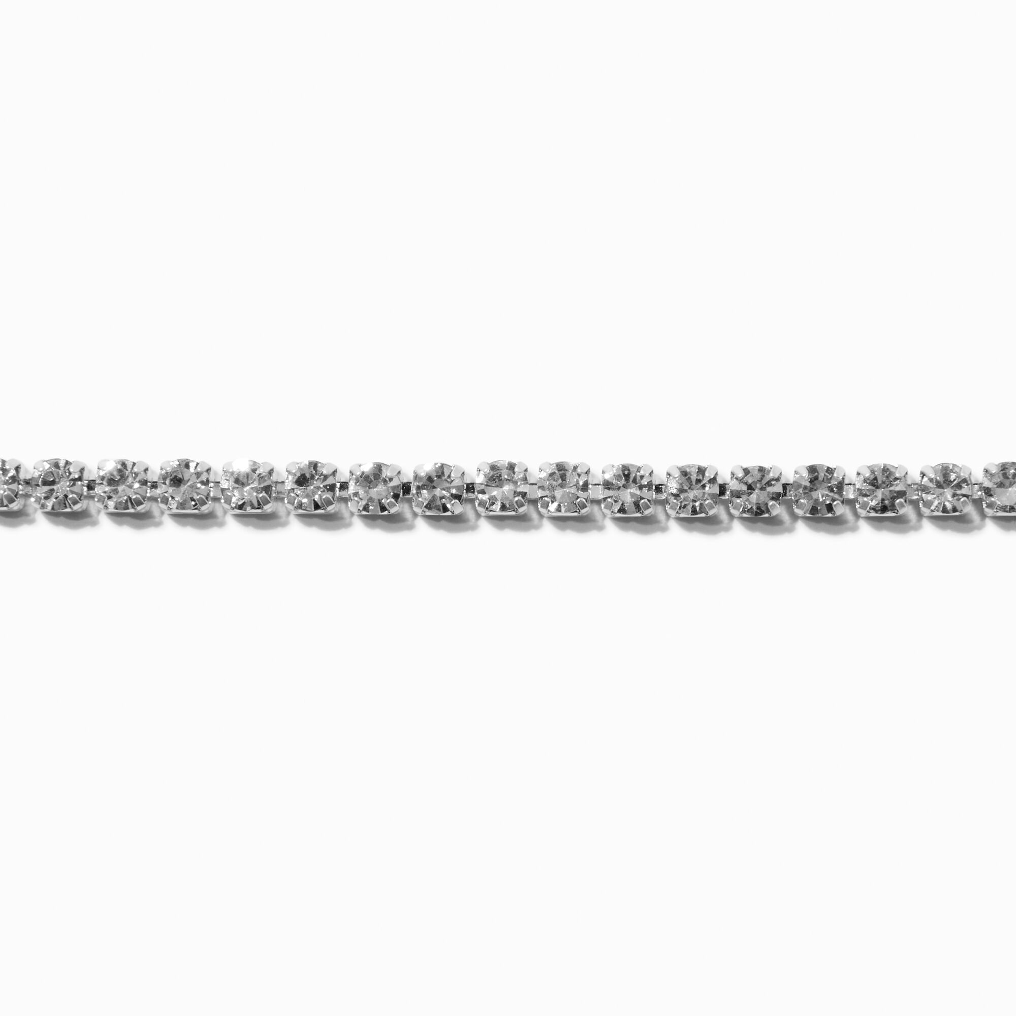 View Claires Tone Crystal Cupchain Choker Necklace Silver information
