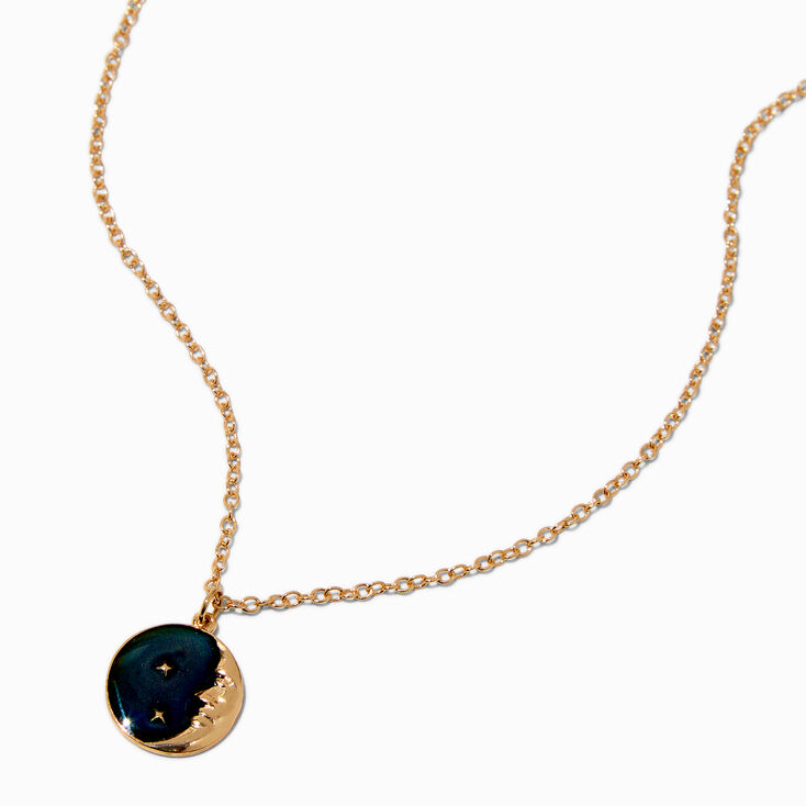 Mood Crescent Moon Pendant Necklace ,