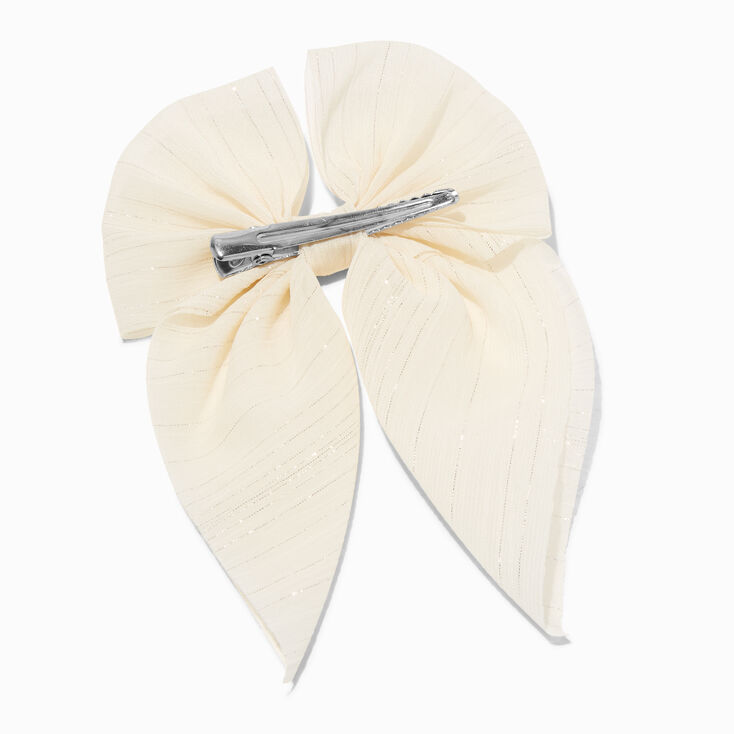Claire&#39;s Club Gold Chiffon Hair Bow Clip,