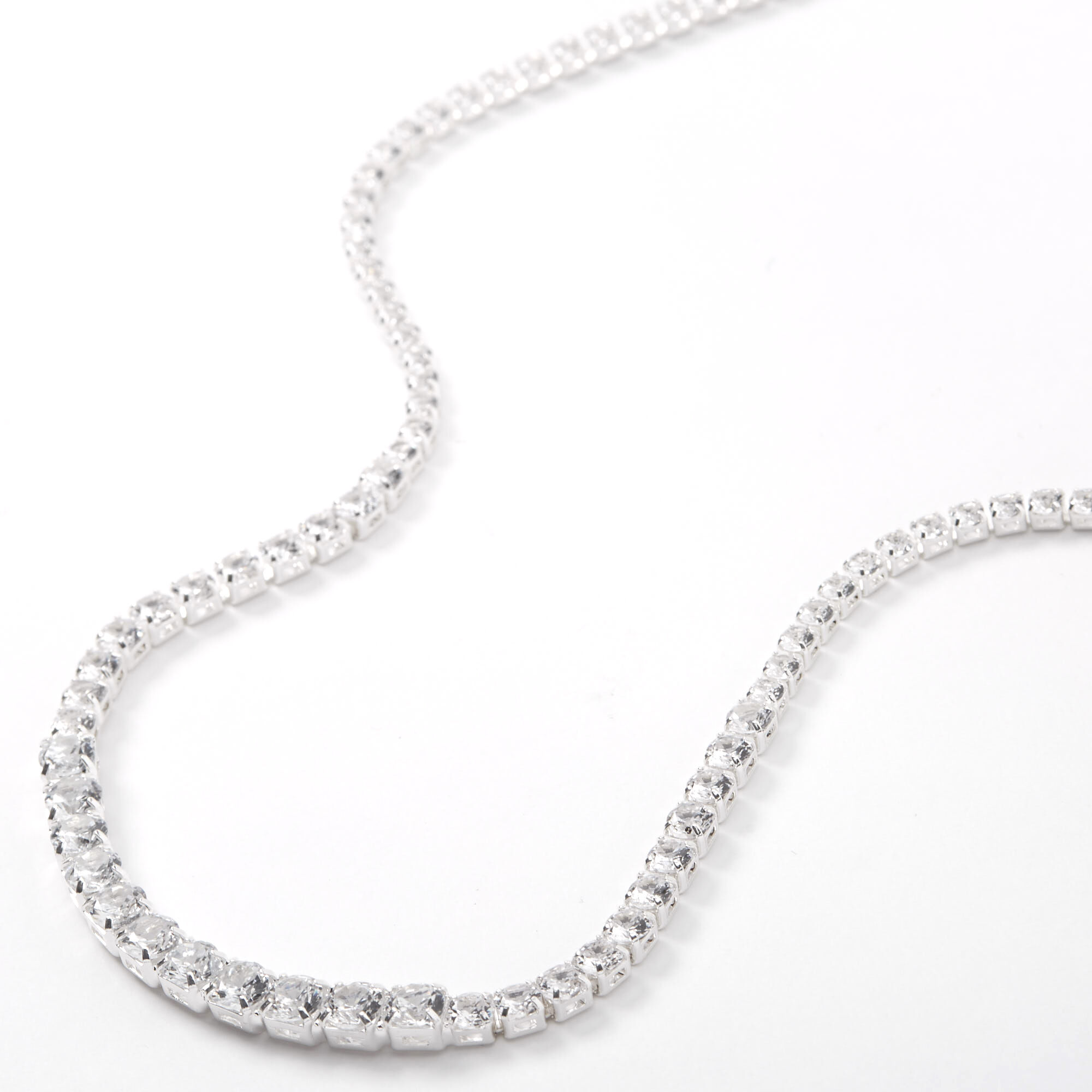 Silver zirconia new arrivals necklace