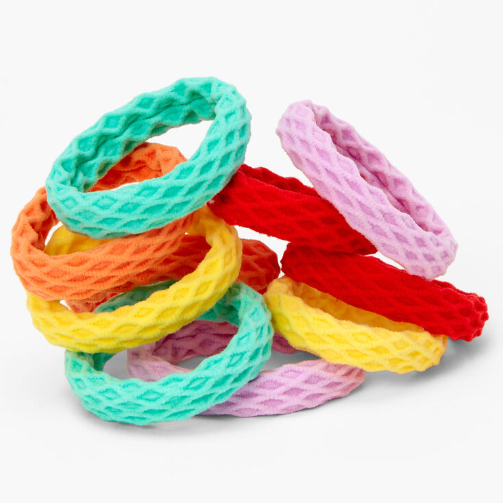 Claire&#39;s Club Bright Honeycomb Hair Ties - 10 Pack,
