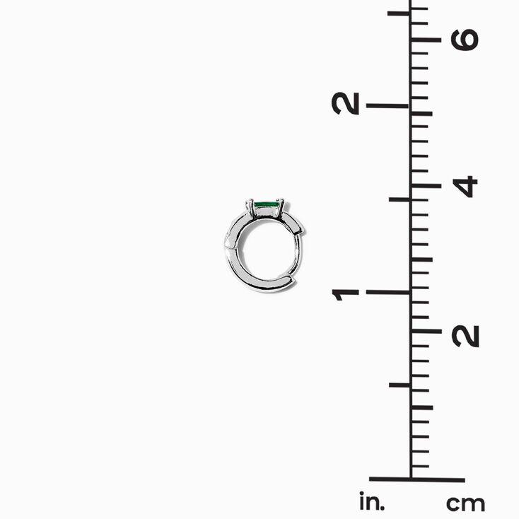 Emerald Green Cubic Zirconia 10mm Hoop Earrings,