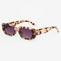 Slim Rectangular Tortoiseshell Sunglasses,