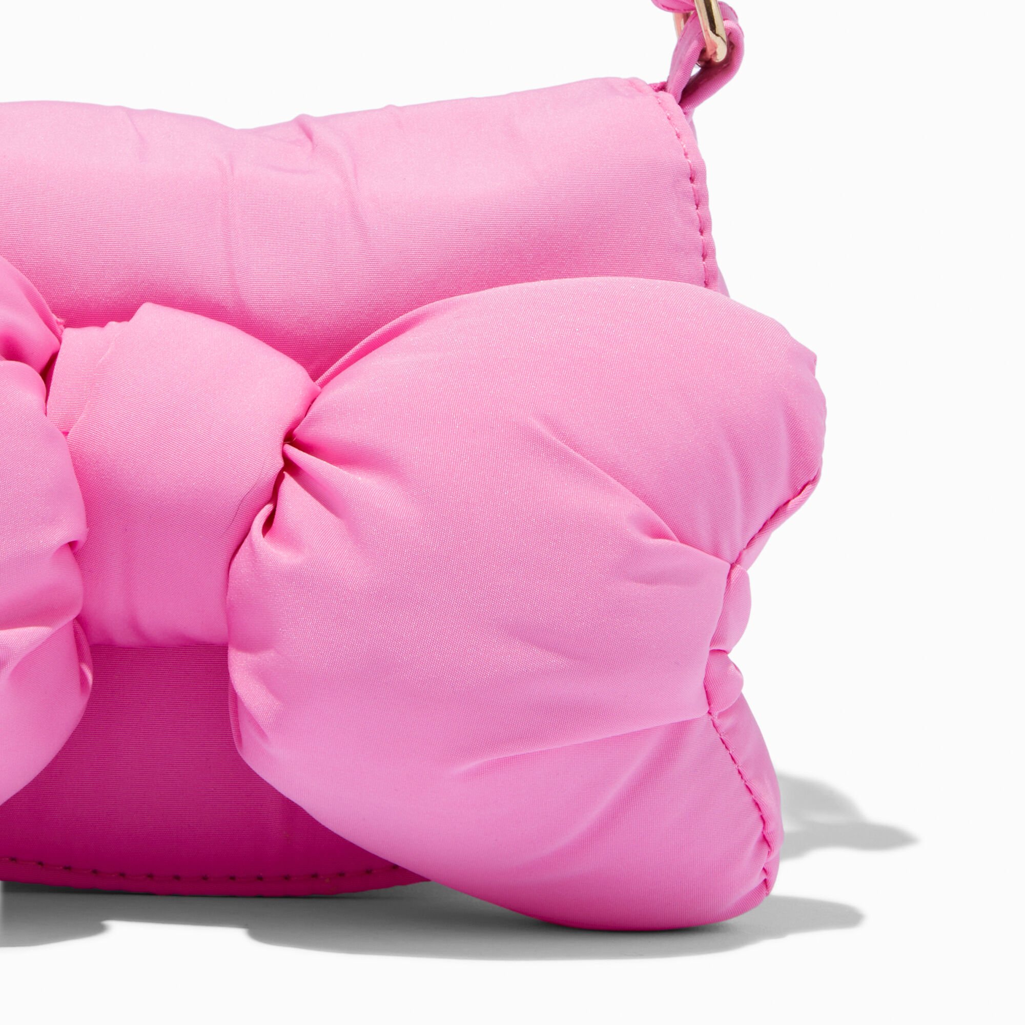 Claire's Club Pink Puffy Bow Crossbody Bag,