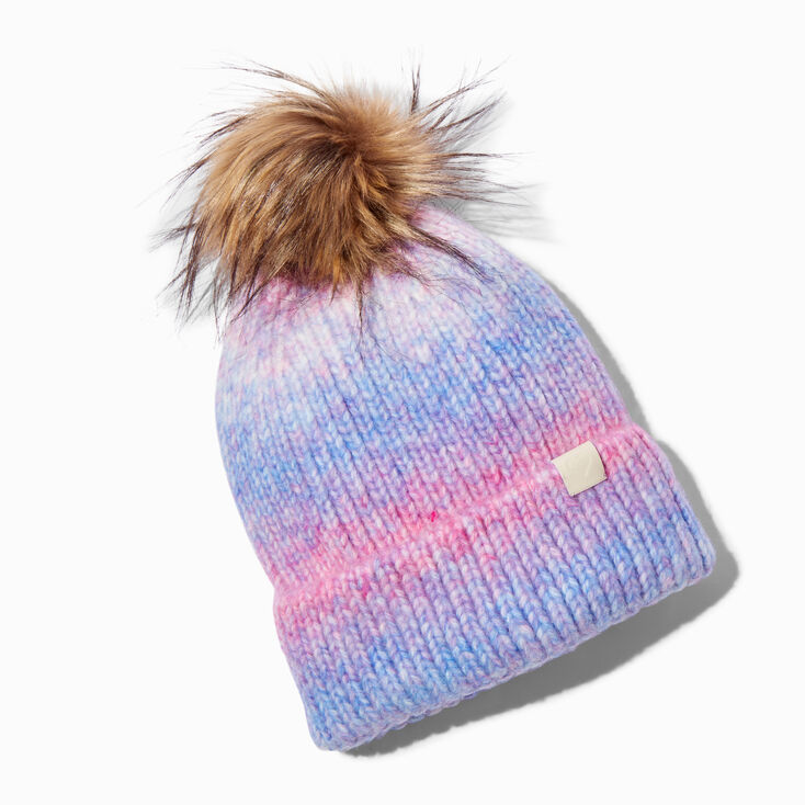 Pastel Tie Dye Knit Beanie Hat,