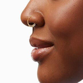 Anneau pour piercing de nez couleur dor&eacute;e 0,7&nbsp;mm couleur argent&eacute;e,