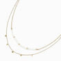 Gold-tone Beaded Disc Multi-Strand Necklace,