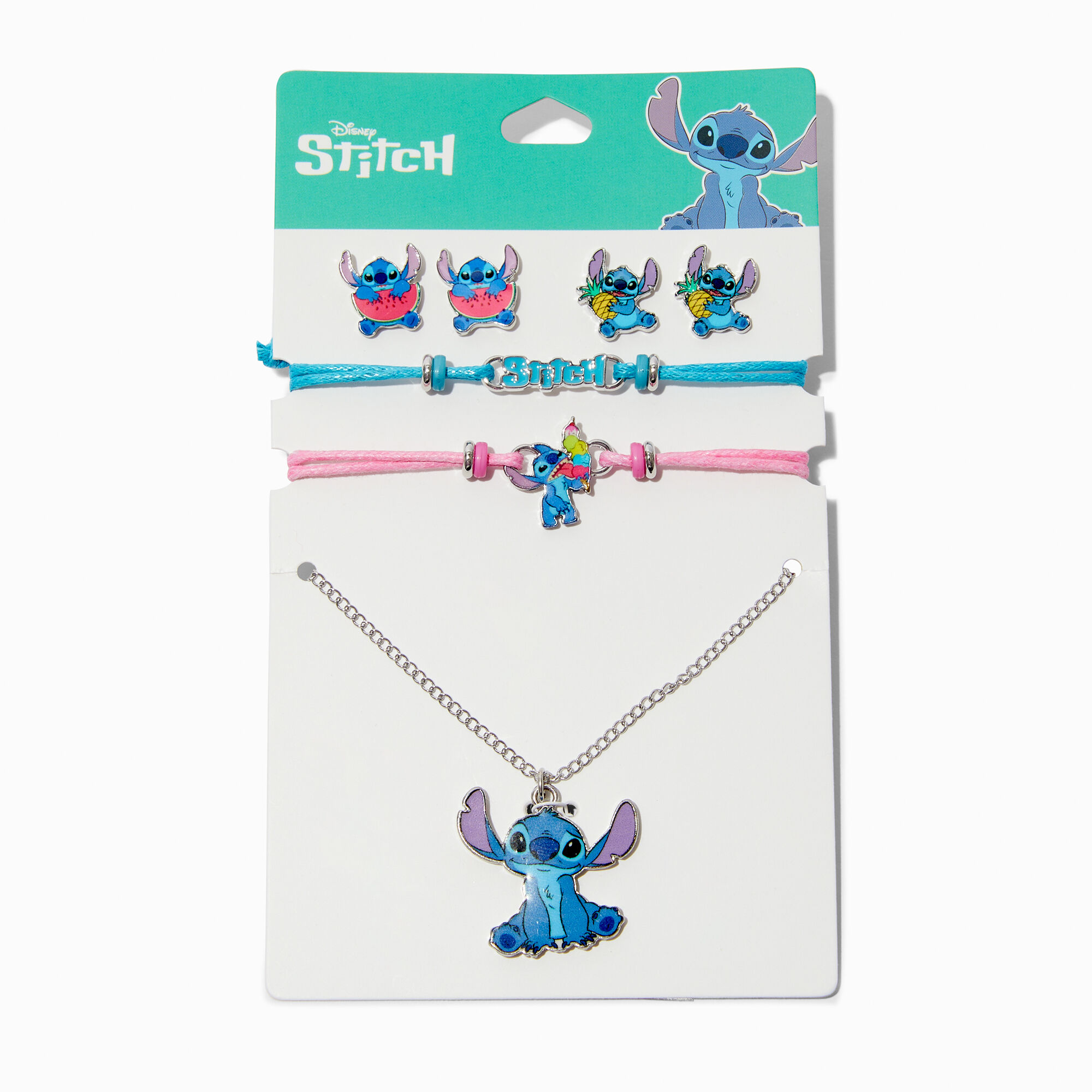 View Disney Stitch Claires Exclusive Foodie Jewelry Set 5 Pack Silver information