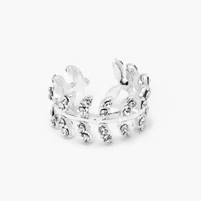 Silver Embellished Leaf Ear Cuff,