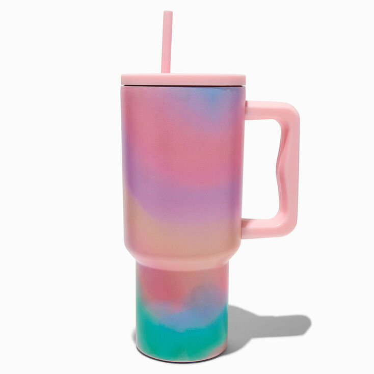 Pink Ombr&eacute; Stainless Steel Handled Tumbler,