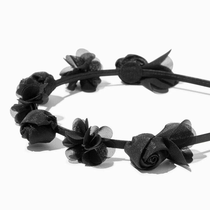 Black Floral Embellished Headband | Claire's