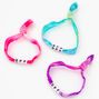 Bracelets perl&eacute;s en tissu r&eacute;glable tie-dye best friends - Lot de 3,