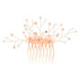 Rose Gold Frosted Flower Hair Comb - Pink,