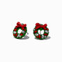 Clous d&#39;oreilles avec strass en couronne de No&euml;l,